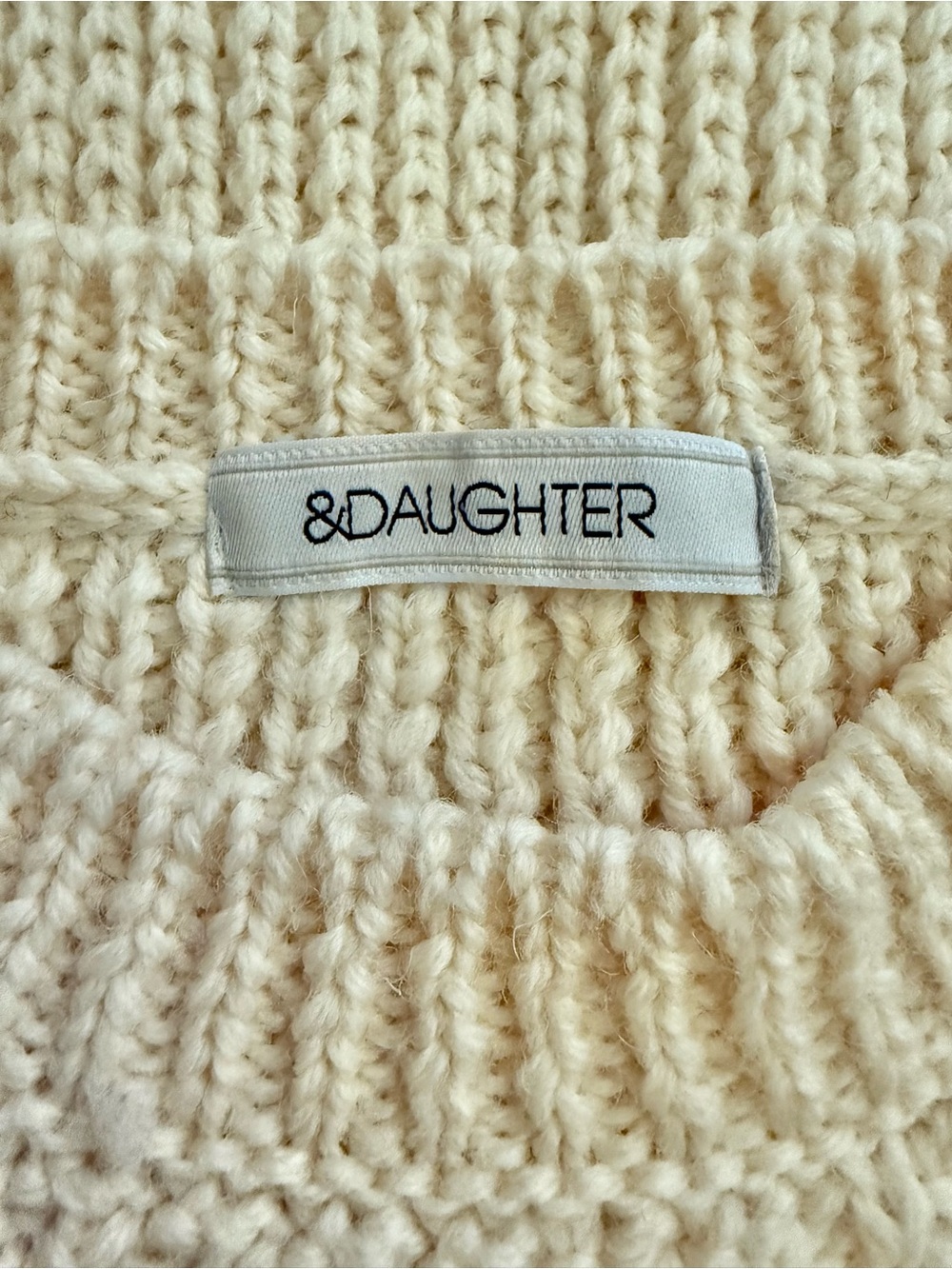 &Daughter Crewneck Chunky Wool Sweater - Small - Picture 9 of 11